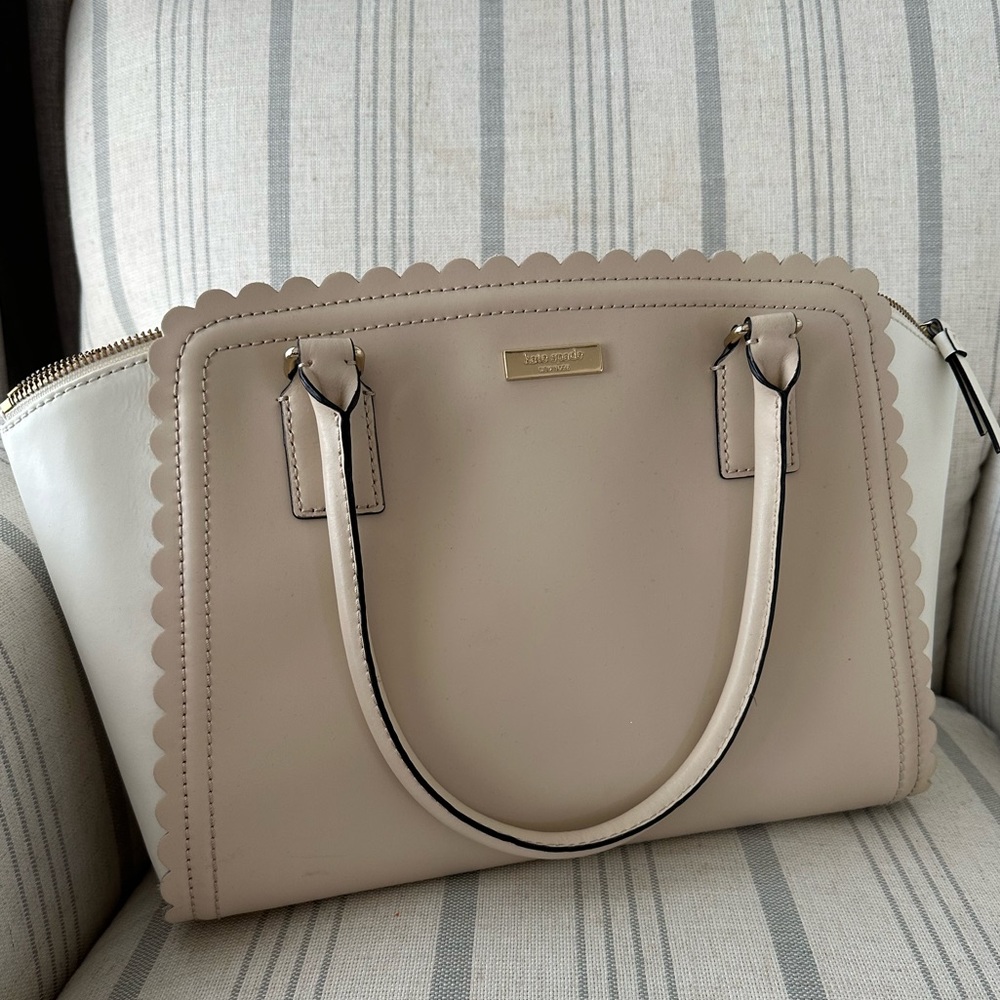 Cream and White Kate Spade Bag